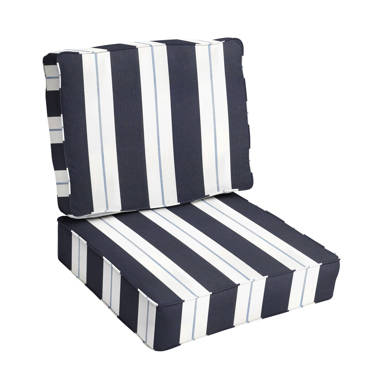 Black and white clearance striped patio chair cushions